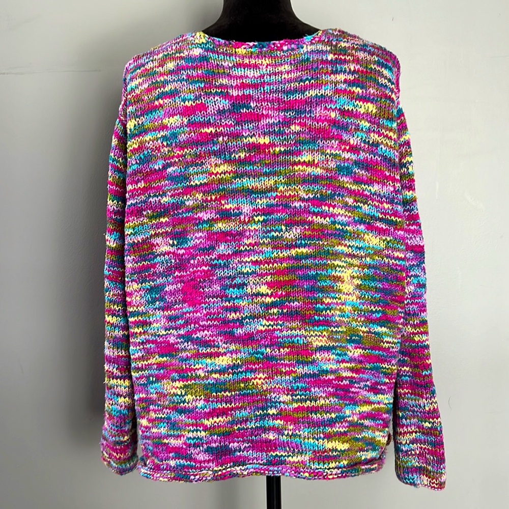 Talbots Multi Colored Large Button Knit Cardigan … - image 6